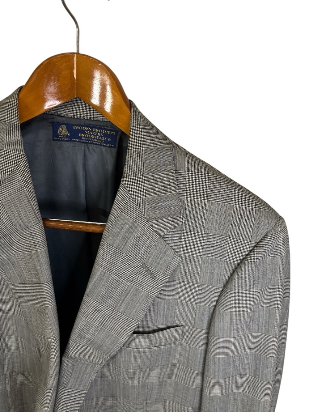 Brooks Brothers Makers Brooksease Gray Glen Plaid Sport Coat Wool Union